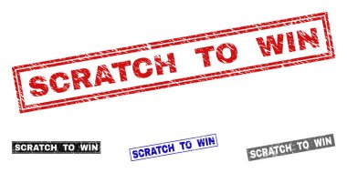 Dikdörtgen pul kazanmak için Grunge çizik çizik