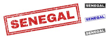 Grunge Senegal dikdörtgen pullar dokulu