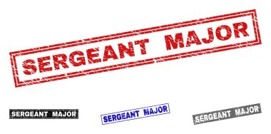 Grunge Başçavuş dikdörtgen damga mühürler çizik