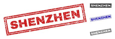 Grunge Shenzhen dikdörtgen pullar dokulu