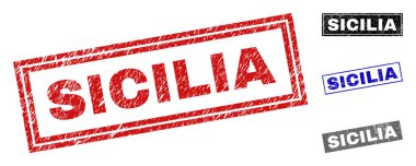 Grunge Sicilia dikdörtgen filigranlar çizik