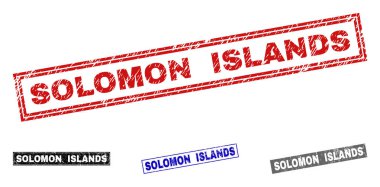 Grunge Solomon Adaları dikdörtgen filigranlar dokulu