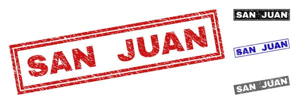 Grunge SAN JUAN Rectángulo Texturizado — Vector de stock