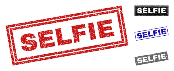 Grunge Selfie getextureerde rechthoek watermerken — Stockvector
