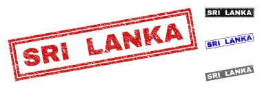 Grunge Sri Lanka dikdörtgen filigranlar çizik