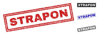 Grunge Strapon dikdörtgen damga mühürler dokulu