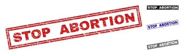 Selos de carimbo retangular texturizados Grunge STOP ABORTION —  Vetores de Stock