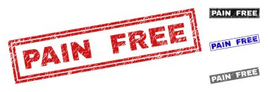 Grunge Pain ücretsiz çizik dikdörtgen damga Seals