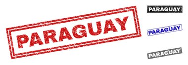 Grunge Paraguay çizik dikdörtgen Filigranlar