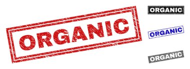 Grunge organik dokulu dikdörtgen pul mühürler