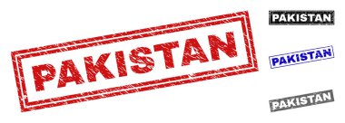 Grunge Pakistan dokulu dikdörtgen Filigranlar