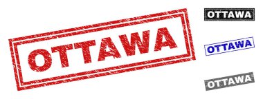 Grunge Ottawa çizik dikdörtgen pullar