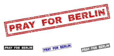 Grunge pray Berlin dokulu dikdörtgen damga Seals Için