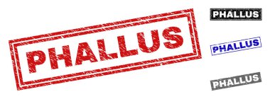 Grunge Phallus çizik dikdörtgen damga Seals