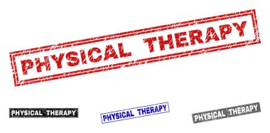 Grunge fizik terapi çizik dikdörtgen pullar