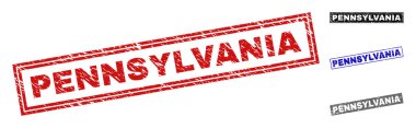 Grunge Pennsylvania çizik dikdörtgen pullar