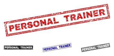 Grunge kişisel trainer çizik dikdörtgen Filigranlar