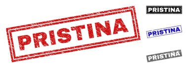 Grunge Pristina çizik dikdörtgen pullar