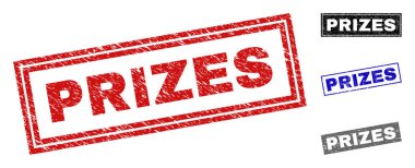 Grunge ödüller çizik dikdörtgen pullar