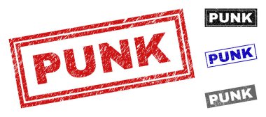 Grunge punk çizik dikdörtgen damga Seals