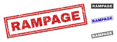 Grunge Rampage çizik dikdörtgen pullar