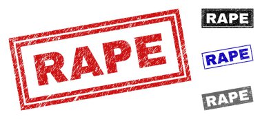 Grunge tecavüz çizik dikdörtgen pullar