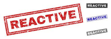 Grunge reaktif çizik dikdörtgen pullar