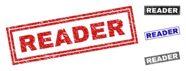 Grunge okuyucu dokulu dikdörtgen Filigranlar