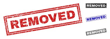 Grunge kaldırıldı çizik dikdörtgen damga mühürler