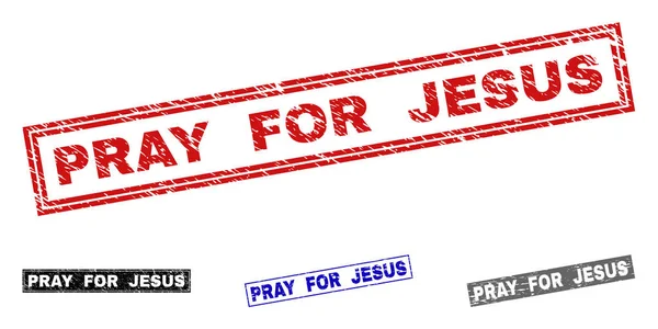 Grunge betet für Jesus zerkratzte Stempelsiegel — Stockvektor