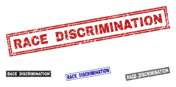 Грандж RACE DISCRIMINATION Текстурований прямокутник Водяні знаки — стоковий вектор