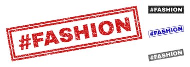 Grunge hashtag moda çizik dikdörtgen damga Seals