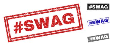 Grunge hashtag Swag çizik dikdörtgen damga Seals