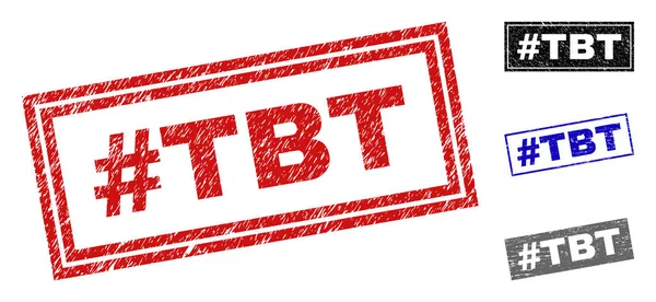 Grunge hashtag TBT çizilmiş dikdörtgen damga mühürler