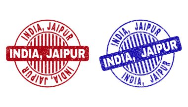 Grunge Hindistan, Jaipur yuvarlak filigranlar dokulu