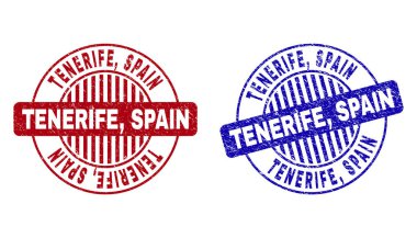 Grunge Tenerife, İspanya yuvarlak damga mühürler dokulu