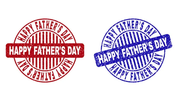 Grunge Happy Fathers Day getextureerde ronde stempels — Stockvector