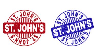 Grunge St. Johns yuvarlak damga mühürler dokulu