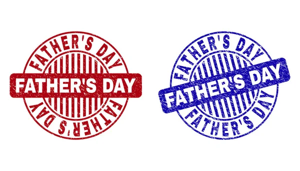 Grunge Fathers Day getextureerde ronde stempel zeehonden — Stockvector