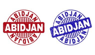 Grunge Abidjan yuvarlak damga mühürler dokulu