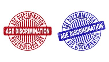 Grunge Yaş ayrımcılık yuvarlak pul çizik