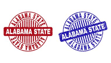 Grunge Alabama Eyalet yuvarlak filigranlar çizik