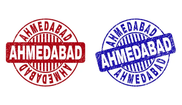 Grunge Ahmedabad texturált kerek vízjelek — Stock Vector