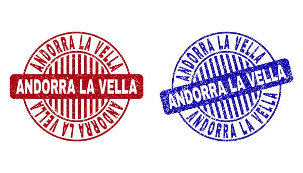 Grunge ANDORRA LA VELLA Sellos redondos texturizados — Vector de stock