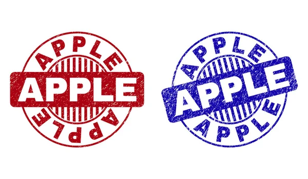 Grunge Apple υφής στρογγυλή σφραγίδα σφραγίδων — Διανυσματικό Αρχείο