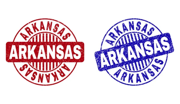 Grunge ARKANSAS Textured Round Watermarks — Stock Vector