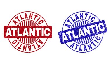 Grunge Atlantik yuvarlak damga mühürler dokulu