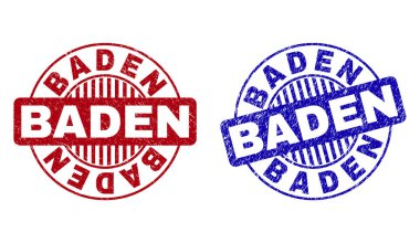 Grunge Baden yuvarlak pul çizik