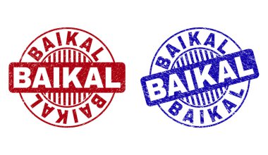 Grunge Baykal yuvarlak pul çizik