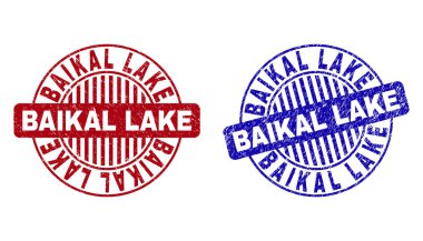 Grunge Baykal Gölü yuvarlak damga mühürler dokulu